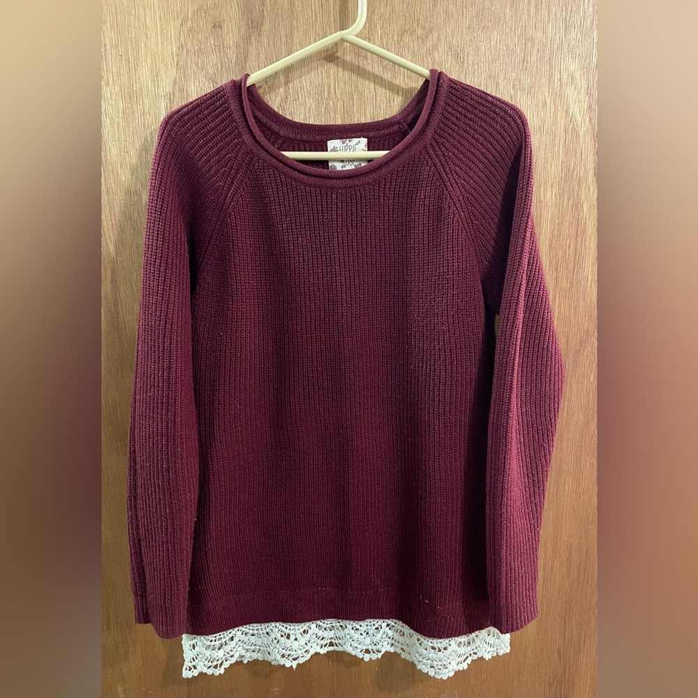 Sweater w/ lace trim - Dillards